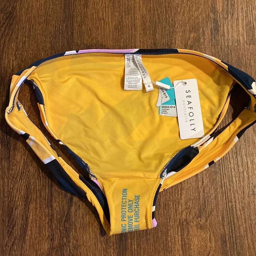 Seafolly Cut Copy Hipster Swimsuit Bottoms - Women's Size 12-NWT